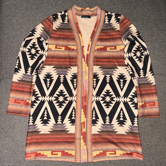 Vintage Tops - Fashion Express Aztec Geometric Western Patterned Cardigan